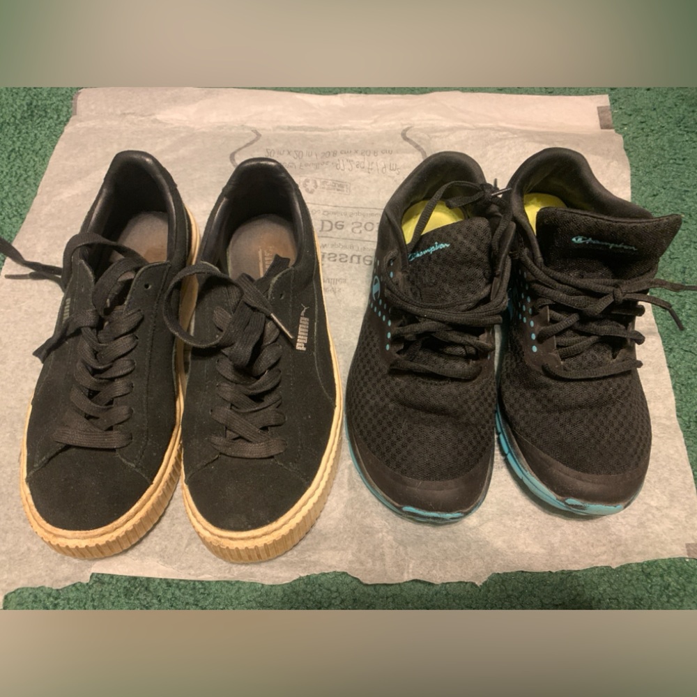 Bundle size 7 puma suede platform and champion shoes